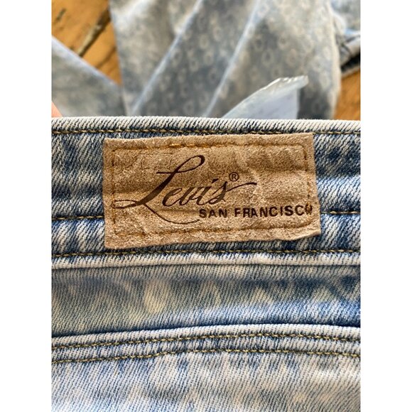 Levis Patterned Light Wash Womens Straight Leg Jeans 12 W31 Button Faded - Picture 4 of 8